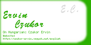 ervin czukor business card